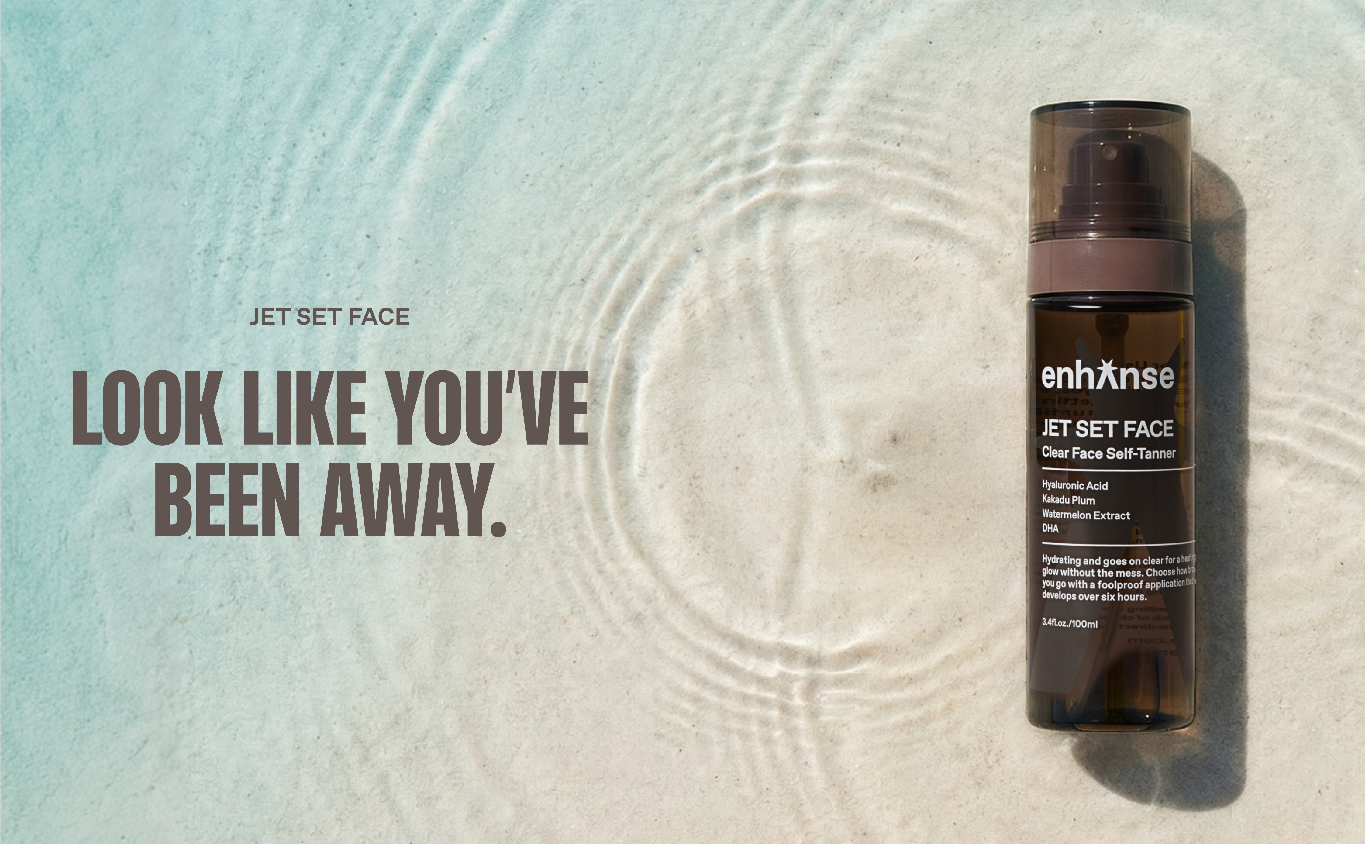 Jet Set Face: Looks Like You've Been Away. Image of Jet Set on beachy water.