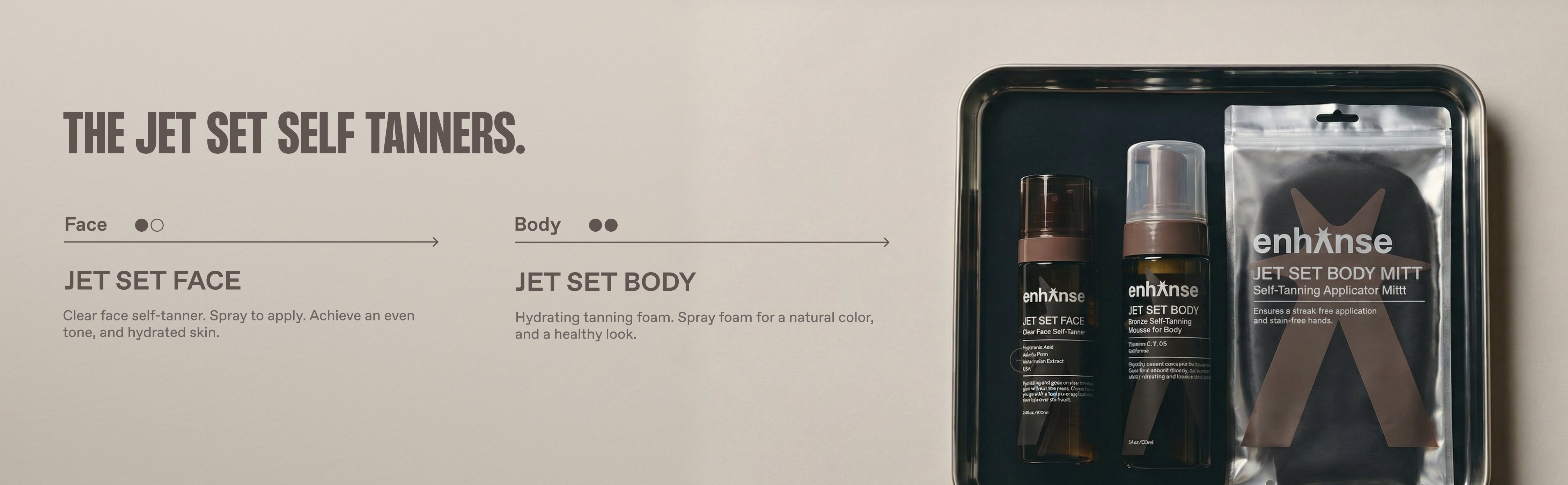 Jet Set Self Tanners: Jet Set Face and Body. The perfect Tanning combo