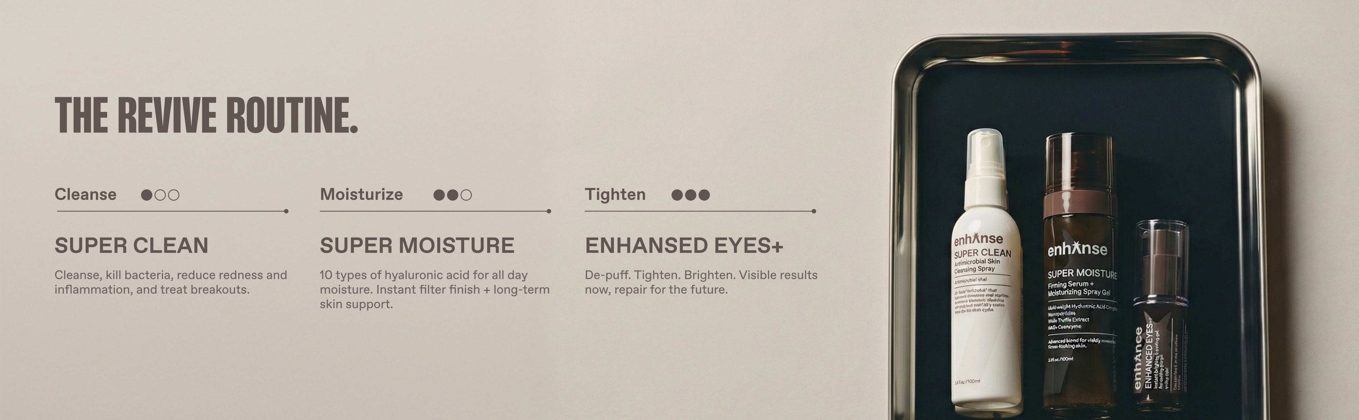 The Revive routine: Super clean, super moisture, enhansed eyes+